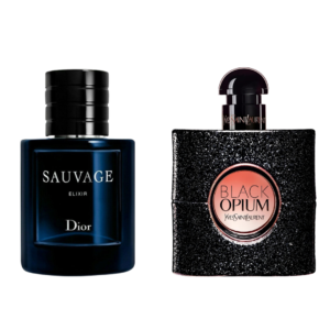 Couple Fragrance Bundle . Dior Sauvage Elixir 100ml & YSL Black Opium EDP 90ml
